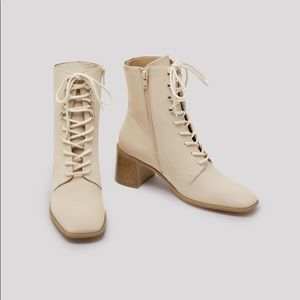 Miista E8 Emma Ecru Nubuck Leather Boots Size 39